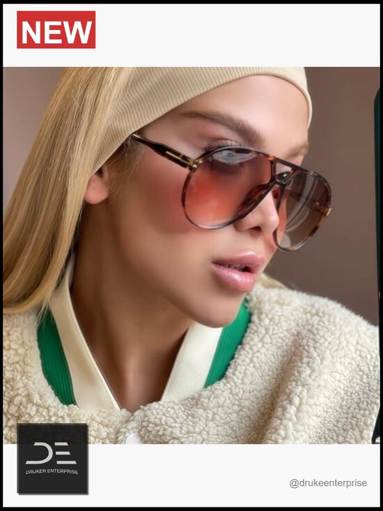 Oversized Classic 70s Vintage Trendy Square Aviator Sunglasses with UV main image 6